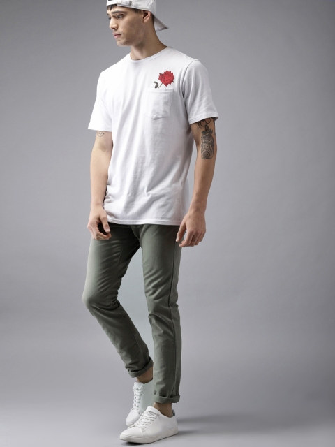 

HERE&NOW Men Grey Slim Fit Solid Chinos