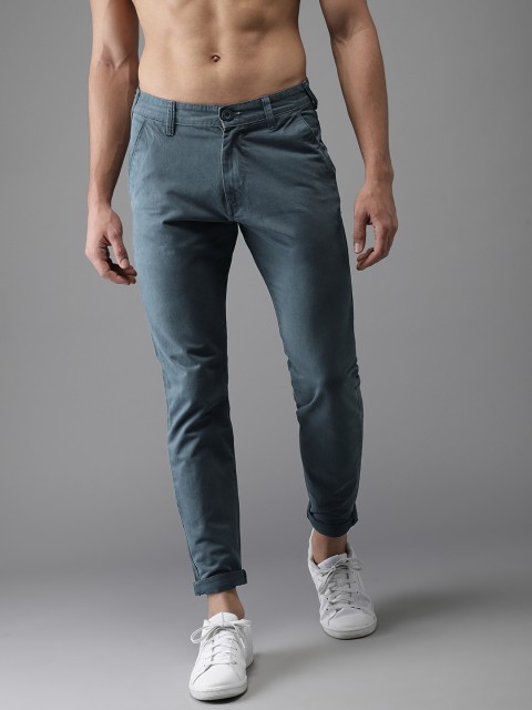 

HERE&NOW Men Blue Slim Fit Solid Chinos
