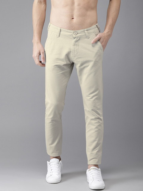 

HERE&NOW Men Grey Slim Fit Solid Chinos