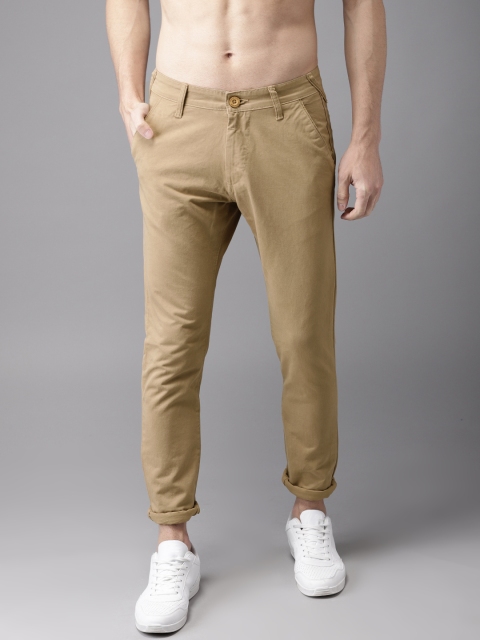 

HERE&NOW Men Khaki Slim Fit Solid Chinos