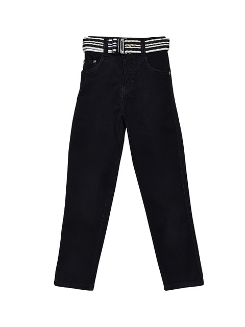 

FirstClap Unisex Black Regular Fit Mid-Rise Clean Look Jeans