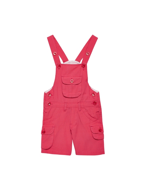 

FirstClap Unisex Pink Solid Dungaree