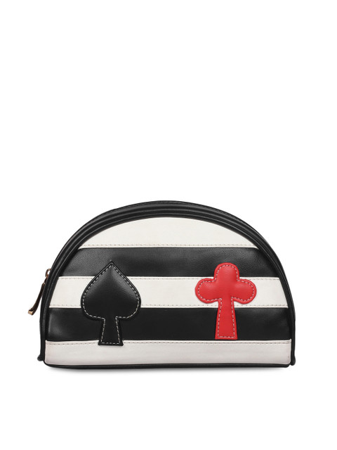 

Berrypeckers Women Black & White Striped Clutch