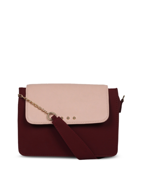 

Berrypeckers Maroon & Pink Colourblocked Sling Bag