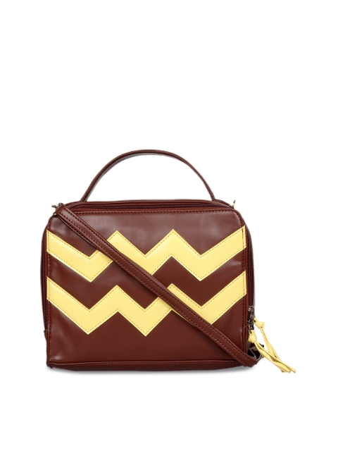 

Berrypeckers Tan & Yellow Printed Sling Bag
