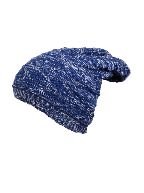 

Knotyy Unisex Blue Self Design Beanie