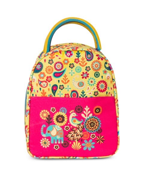 

Chumbak Yellow & Pink Printed Handheld Bag
