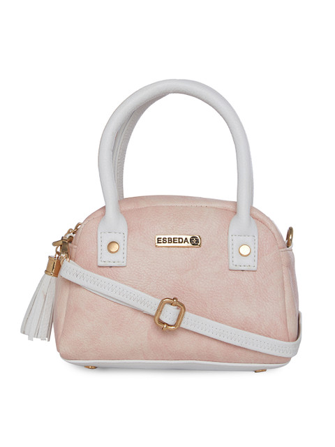 

ESBEDA Pink & White Solid Sling Bag