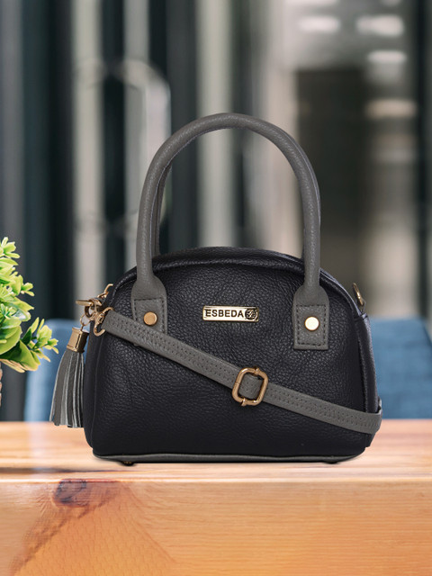 

ESBEDA Black & Grey Solid Sling Bag