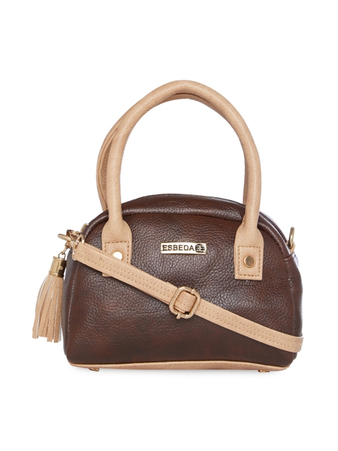 

ESBEDA Brown & Beige Solid Sling Bag