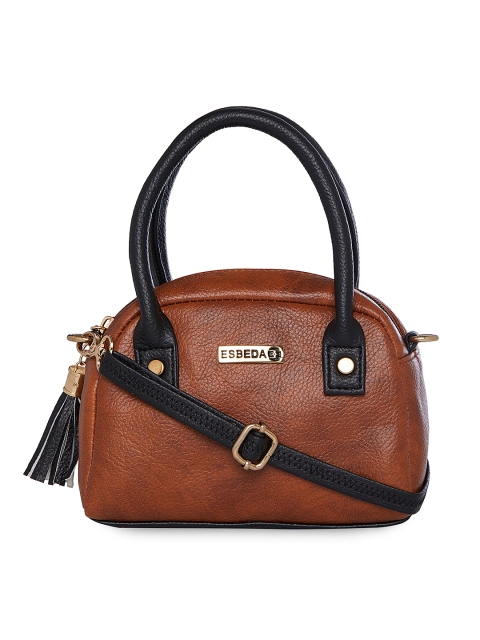 

ESBEDA Tan & Black Solid Sling Bag
