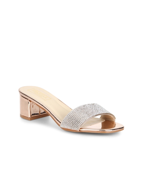 

Truffle Collection Women Rose Gold Embellished Sandals