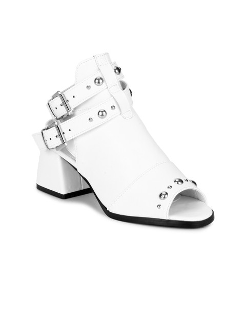 

Truffle Collection Women White Block Heels
