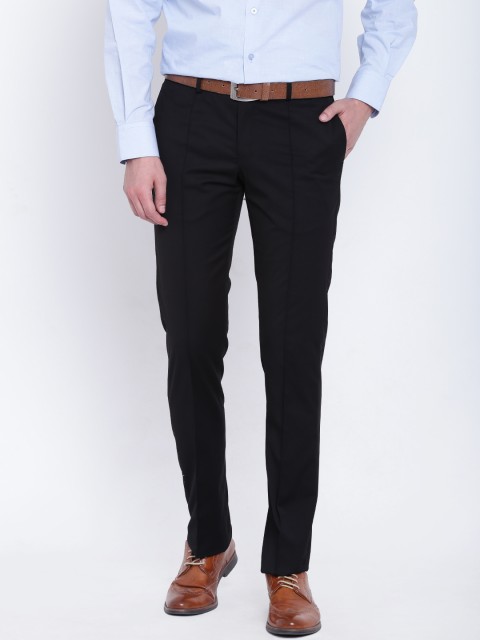 

Blackberrys Men Black Regular Fit Solid Formal Trousers
