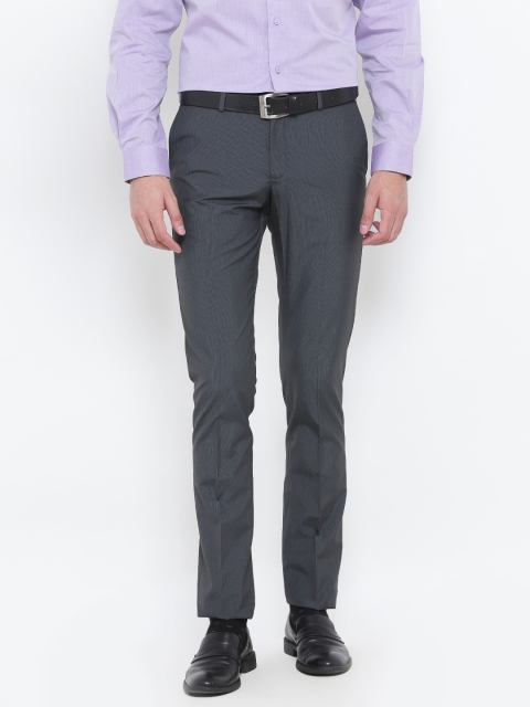 

Blackberrys Men Grey Regular Fit Solid Formal Trousers