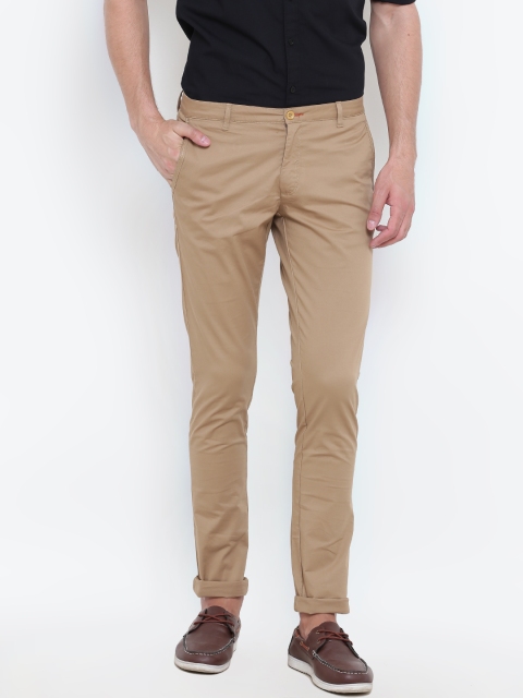 

Blackberrys Men Khaki Regular Fit Solid Trousers