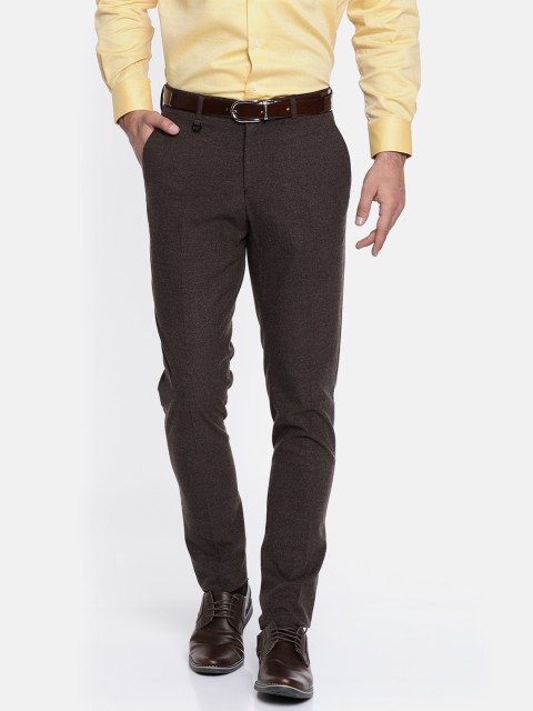 

Blackberrys Men Coffee Brown Sharp Regular Fit Solid Formal Trousers