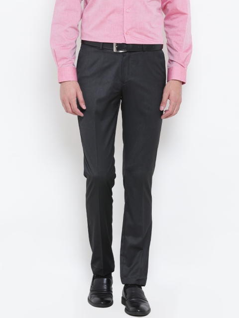 

Blackberrys Men Black Regular Fit Solid Formal Trousers
