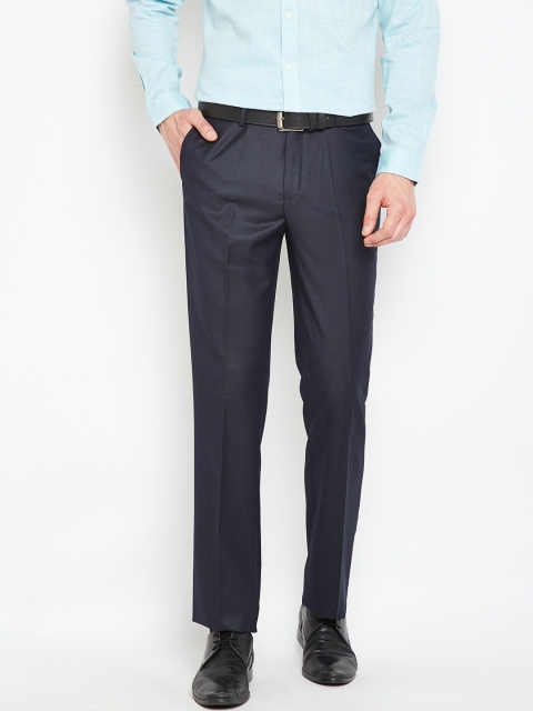 

Blackberrys Men Navy Solid Formal Trousers, Navy blue