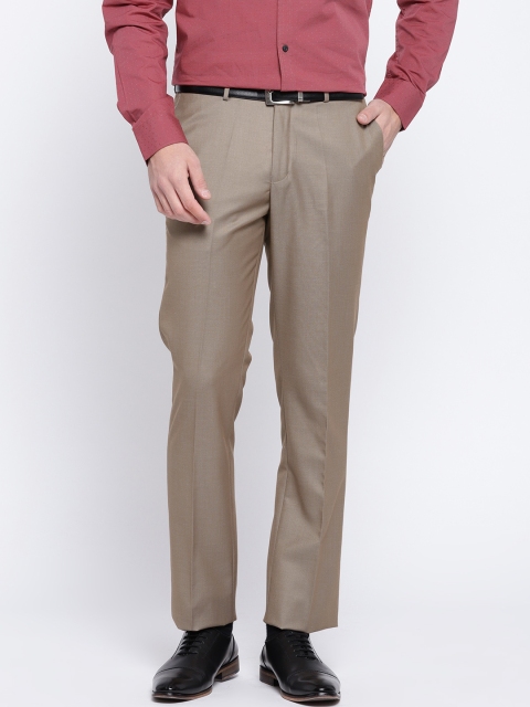 

Blackberrys Men Beige Smart Fit Solid Formal Trousers