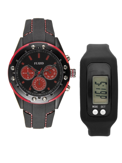 

FLUID Men Watch Gift Set, Black