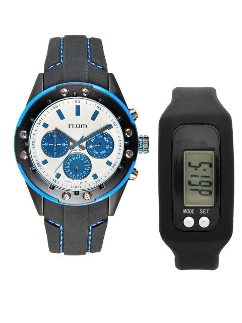 

FLUID Men Watch Gift Set, White