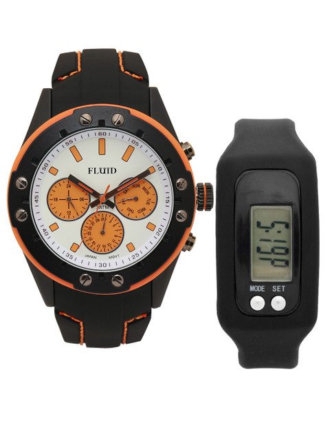 

FLUID Men Watch Gift Set, White