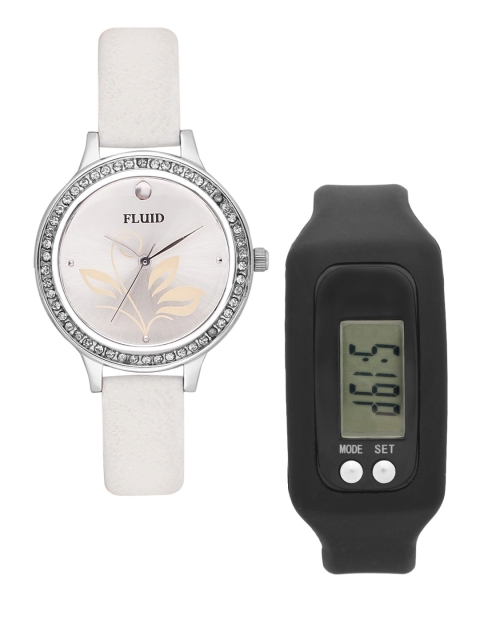 

FLUID Women Watch Gift Set, Silver