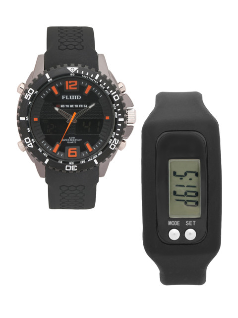 

FLUID Men Watch Gift Set, Black