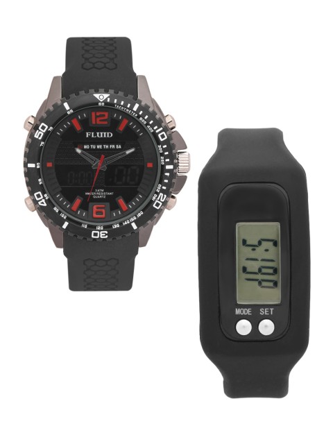 

FLUID Men Watch Gift Set, Black