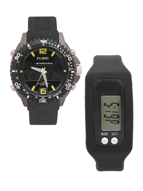 

FLUID Men Watch Gift Set, Black