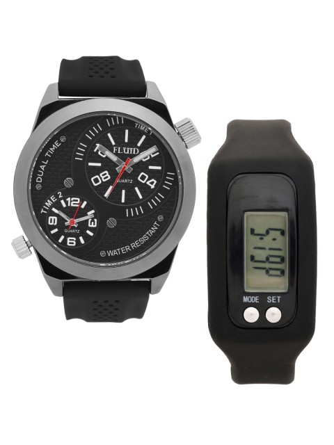 

FLUID Men Watch Gift Set, Black