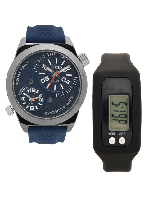 

FLUID Men Watch Gift Set, Navy blue