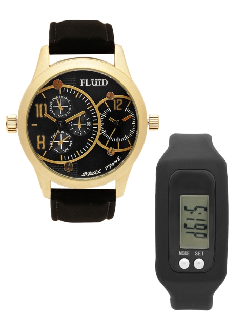 

FLUID Men Watch Gift Set, Black