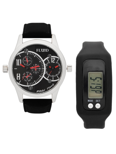 

FLUID Men Watch Gift Set, Black
