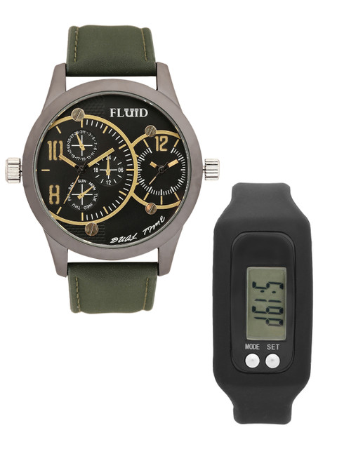 

FLUID Men Watch Gift Set, Black