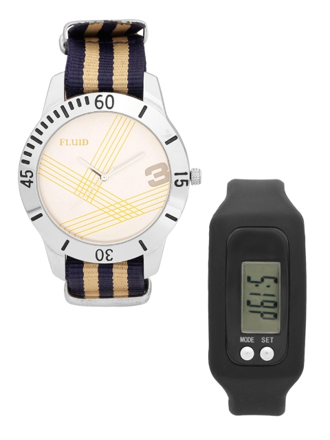 

FLUID Men Watch Gift Set, Off white
