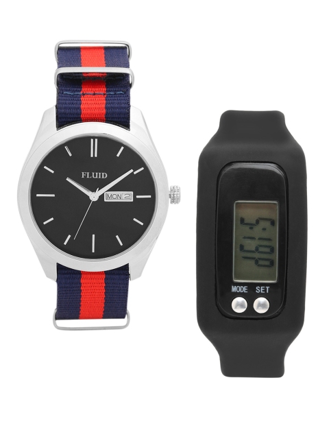 

FLUID Men Watch Gift Set, Black
