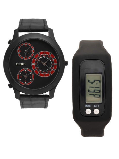 

FLUID Men Watch Gift Set, Black