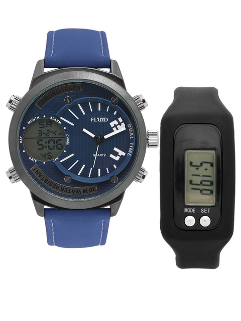 

FLUID Men Watch Gift Set, Navy blue