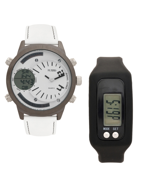 

FLUID Men Watch Gift Set, White
