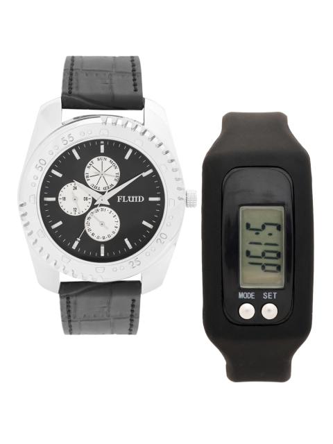 

FLUID Men Watch Gift Set, Black