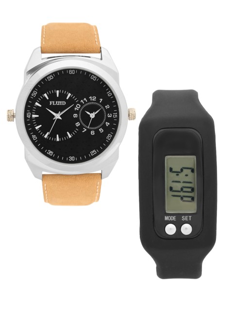 

FLUID Men Watch Gift Set, Black