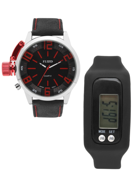 

FLUID Men Watch Gift Set, Black