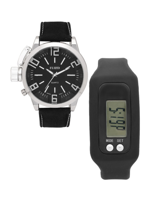 

FLUID Men Watch Gift Set, Black