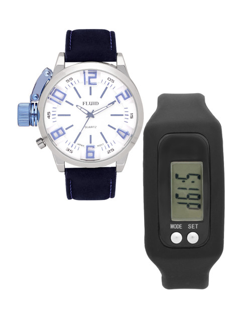 

FLUID Men Watch Gift Set, White