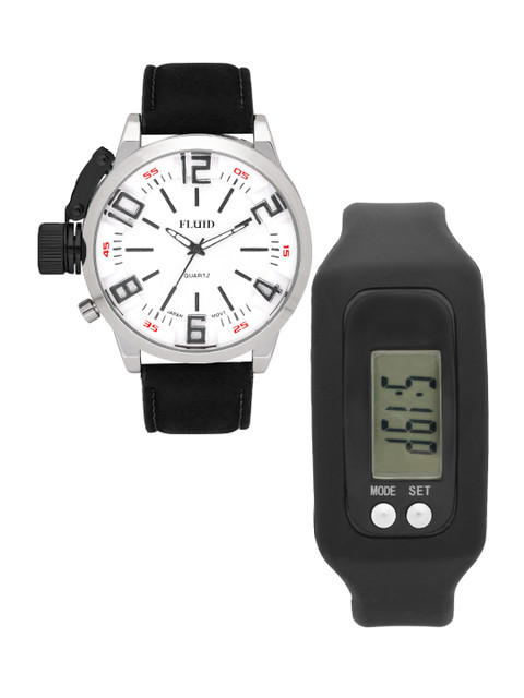

FLUID Men Watch Gift Set, White