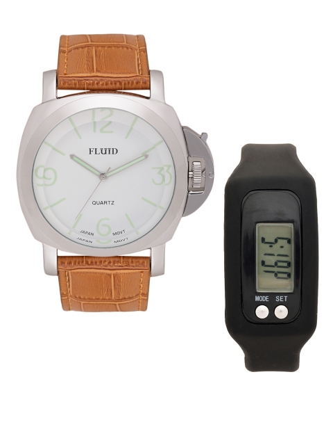 

FLUID Men Watch Gift Set, White