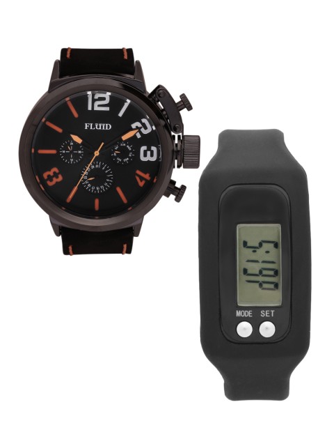 

FLUID Men Watch Gift Set, Black