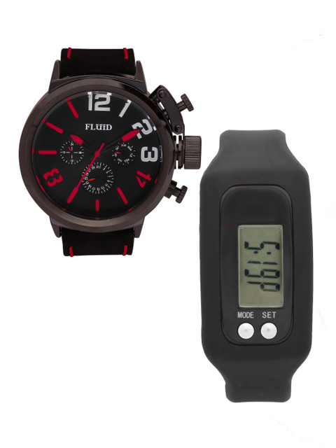 

FLUID Men Watch Gift Set, Black